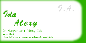 ida alexy business card